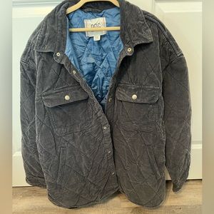 BDG Cord quilted shirt jacket gray